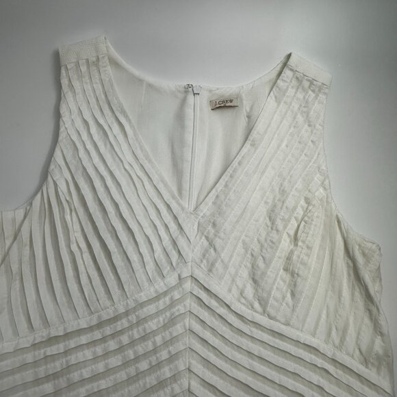 J Crew Women's Cotton White Sleeveless Dress With Lining No Size Tag -Size S - Picture 5 of 6